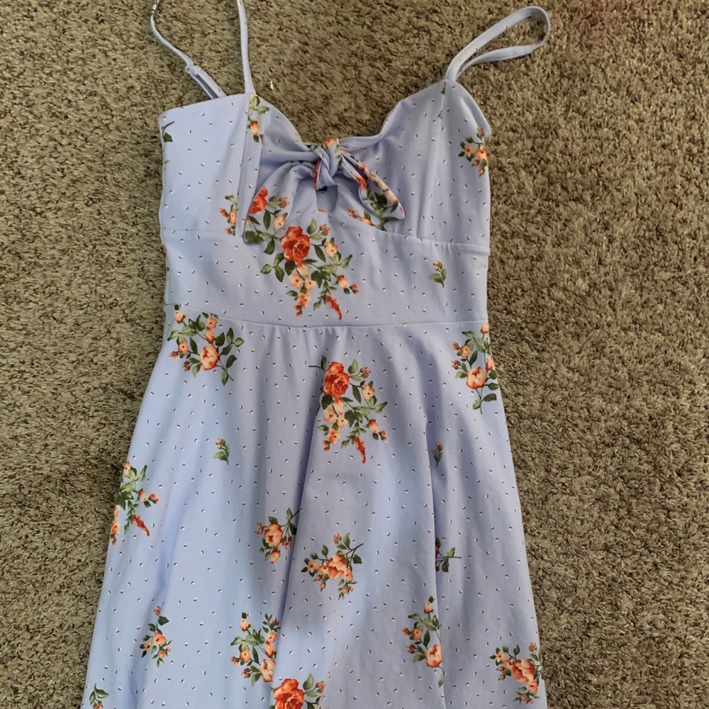 Blue floral Tie-Front Forever 21 Dress